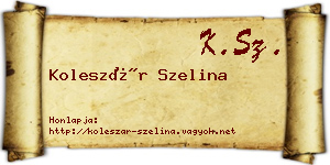 Koleszár Szelina névjegykártya